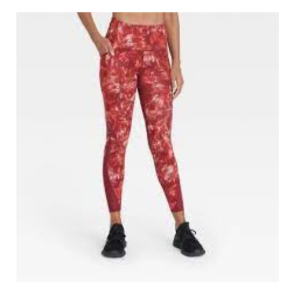 All in Motion Red Galaxy Print High-Rise 7/8 Leggings 25" Size XS - Picture 1 of 6